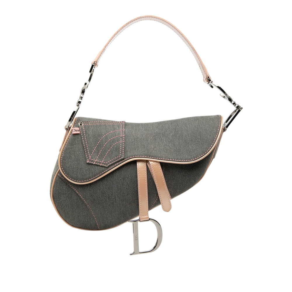 Pre-Loved Dior Denim Jean Pocket Saddle Bag